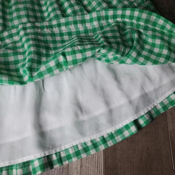 NWT DRAPER JAMES RSVP Women's Green and White Gingham Tiered A-Line Skirt XXL - Picture 9 of 15
